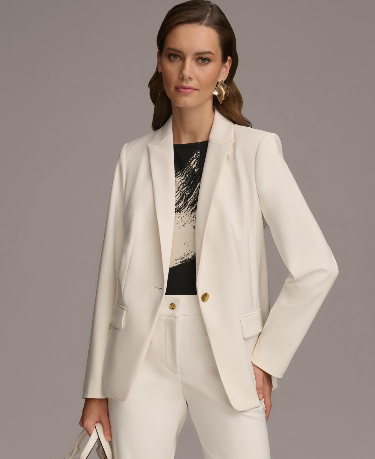 Donna Karan Womens One Button Blazer Product Image