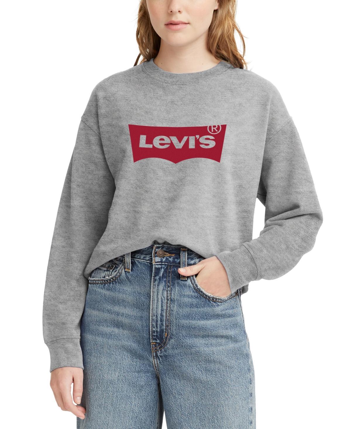 Levis Womens Comfy Logo Fleece Crewneck Sweatshirt Product Image