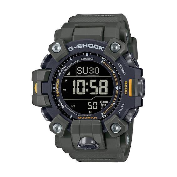 Men's Casio G-Shock Master of G Solar Powered Yellow and Green Strap Watch with Digital Dial (Model: Gw9500-3) Product Image