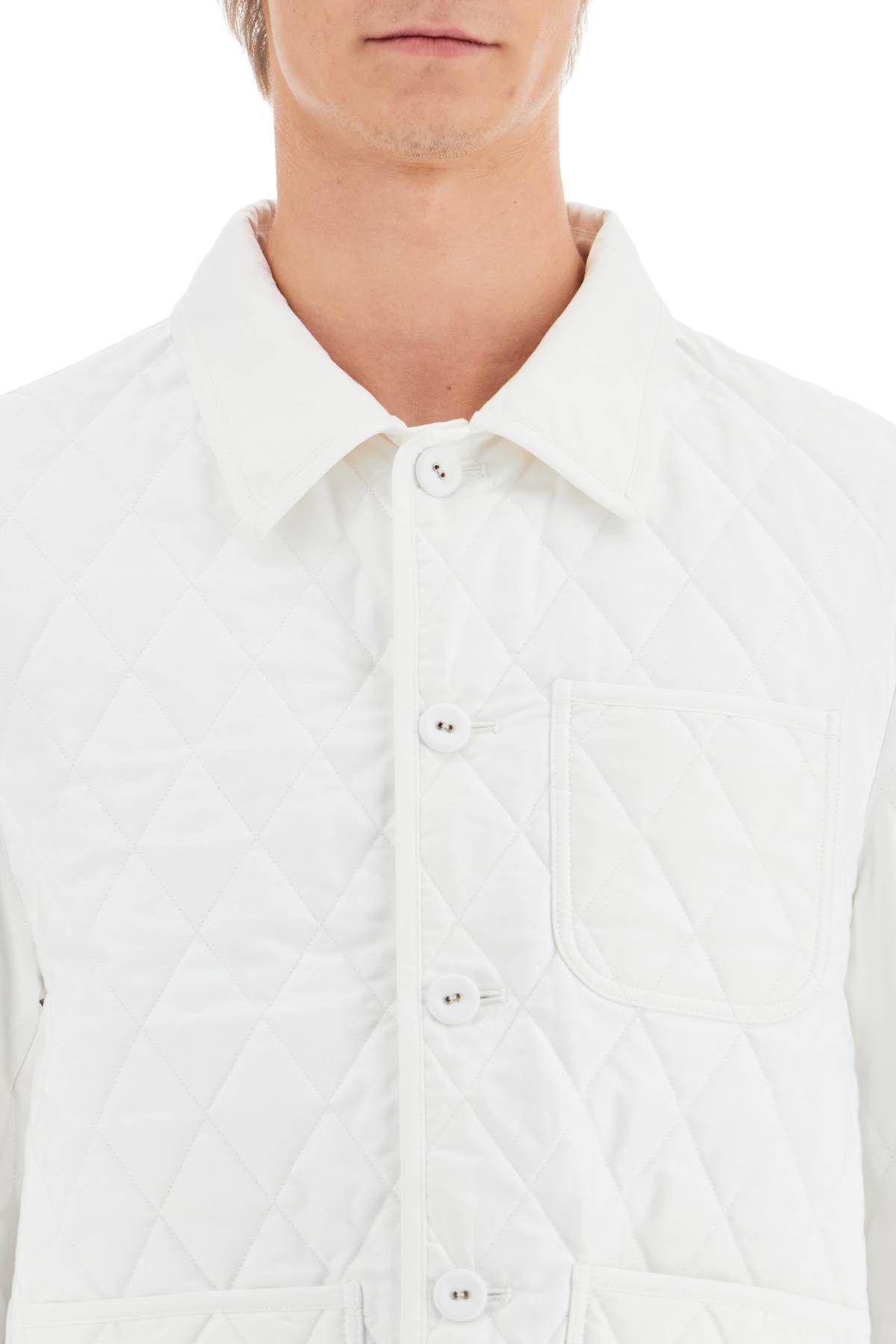 THOM BROWNE Rwb Stripe Detailed Quilted Down Jacket In White Product Image