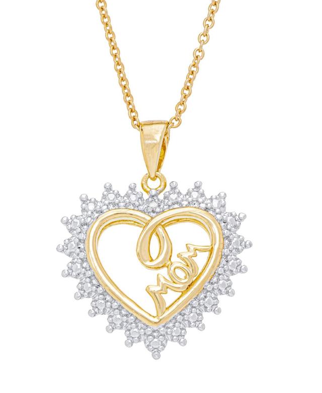 Macys Womens Diamond Accent Mom Heart Pendant Necklace Product Image