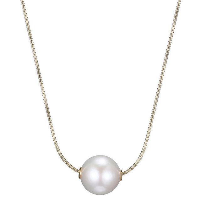 Maralux 18k Gold Over Sterling Silver Freshwater Cultured Pearl & Diamond Accent Necklace, Womens White Product Image