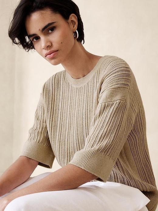 Oversized Open-Stitch Sweater Product Image