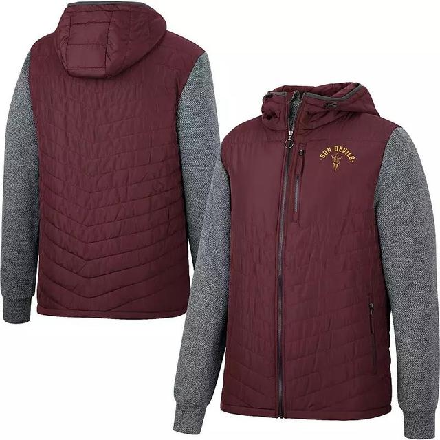 Mens Colosseum Maroon Arizona State Sun Devils Course Herringbone Full-Zip Hoodie - Maroon Product Image