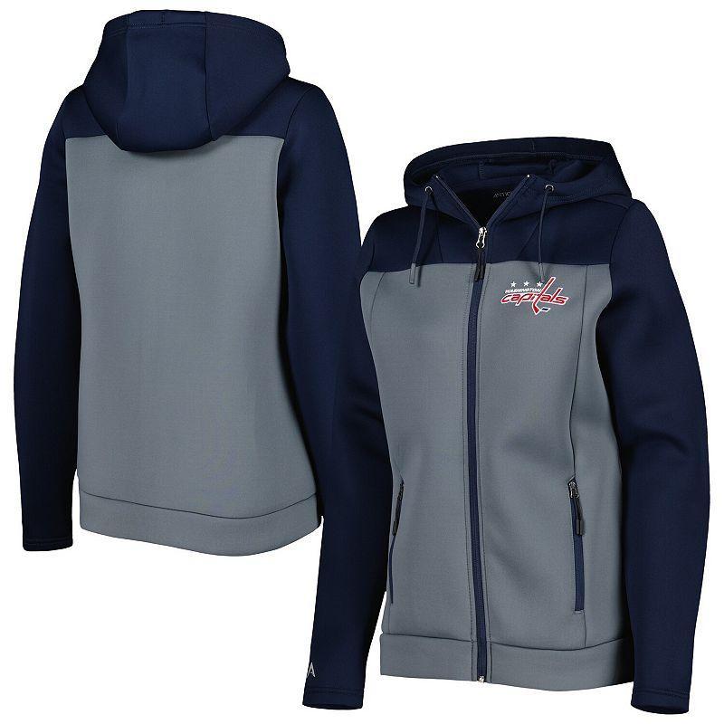 Womens Antigua /Gray Washington Capitals Protect Full-Zip Jacket Blue Product Image