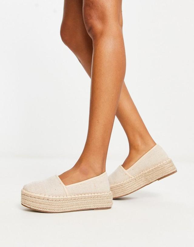 ASOS DESIGN Wide fit Journal flatform espadrilles Product Image