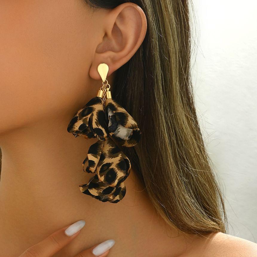 Leopard Flower Drop Earring Product Image