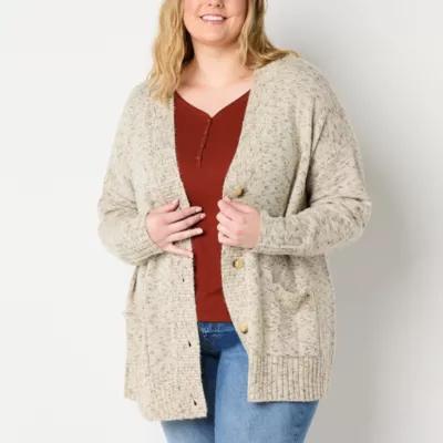 a.n.a Plus Womens Long Sleeve Button Open Front Cardigan product image