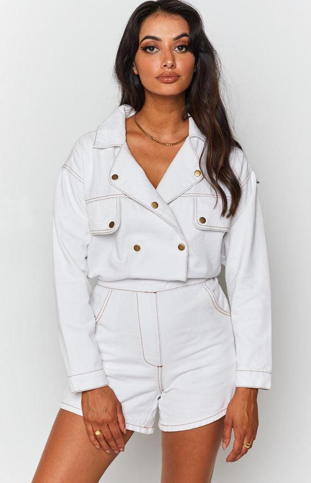 Lizzo Denim Jumpsuit Cream Product Image