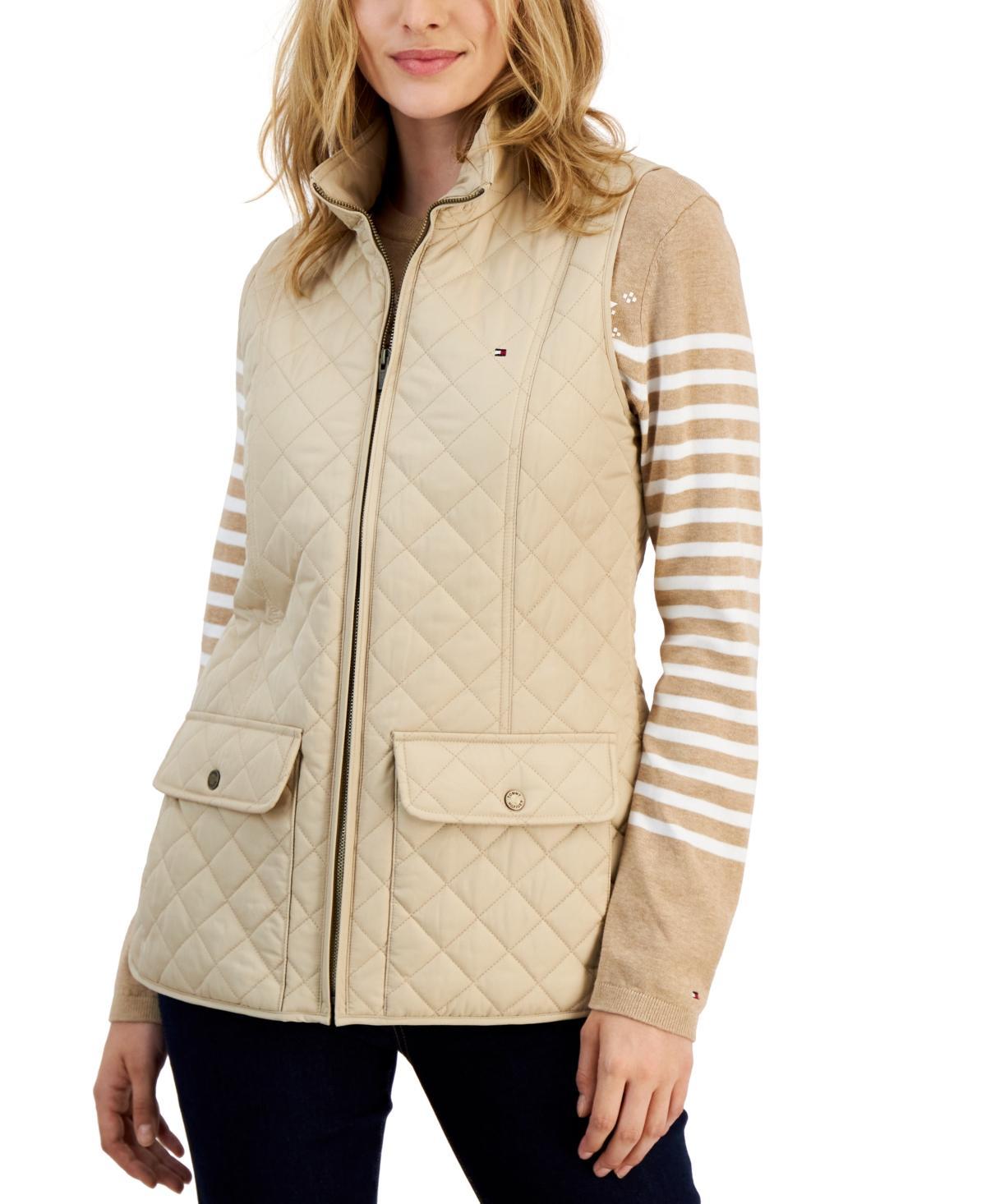 Tommy Hilfiger Womens Quilted Zip Front Vest Product Image