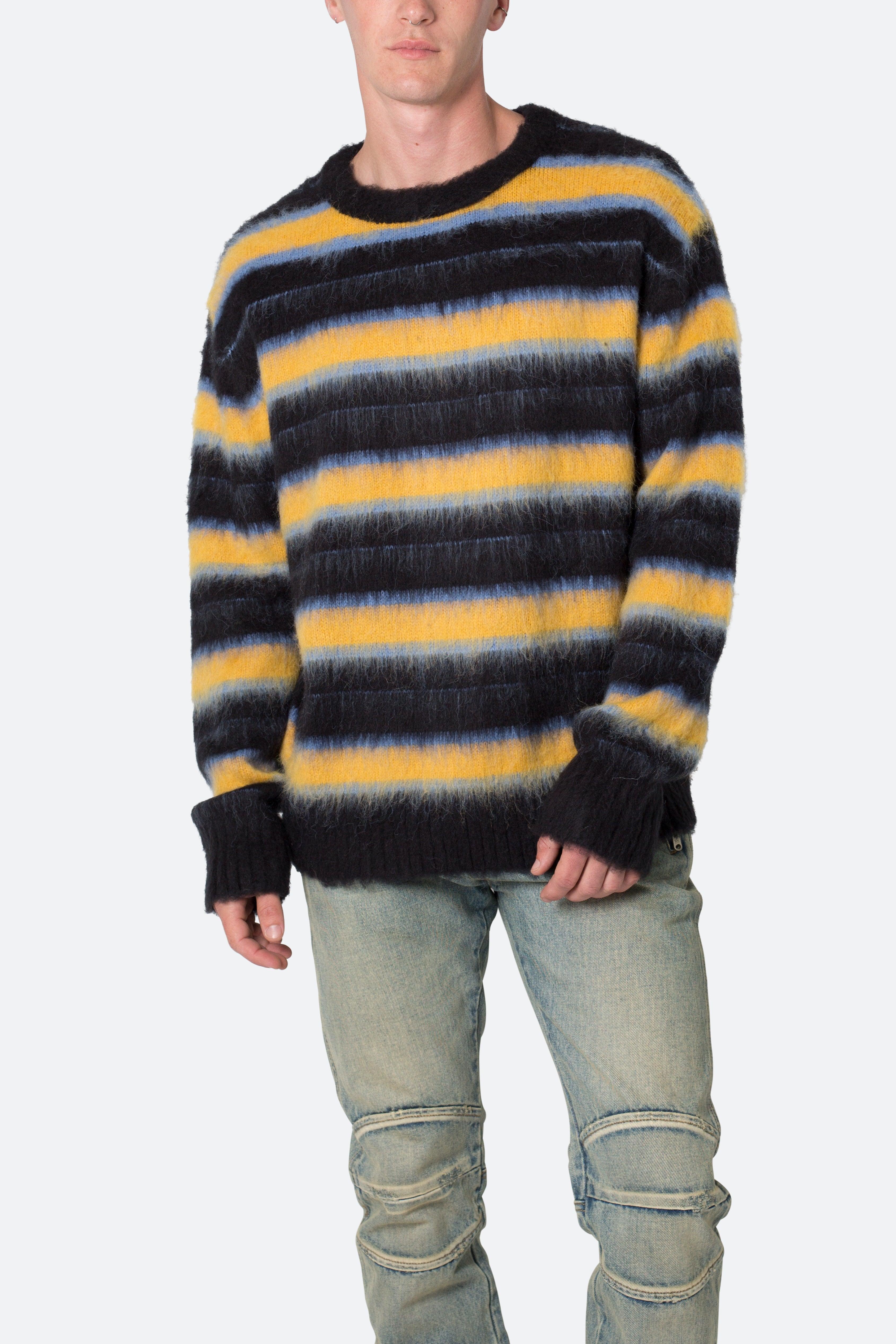 Striped Mohair Sweater - Black Product Image