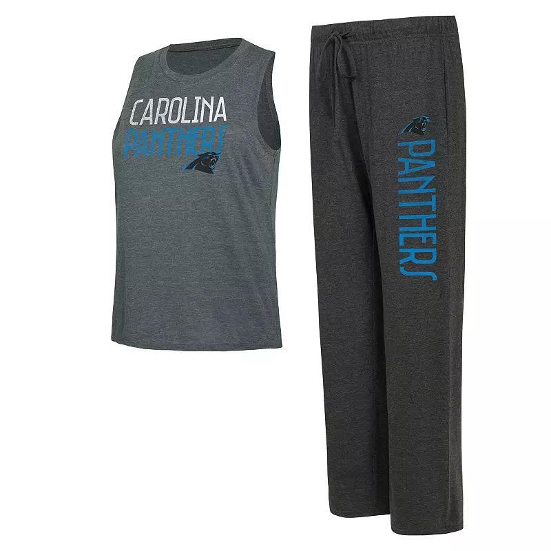 Womens Concepts Sport /Charcoal Carolina Panthers Muscle Tank Top & Pants Lounge Set Product Image