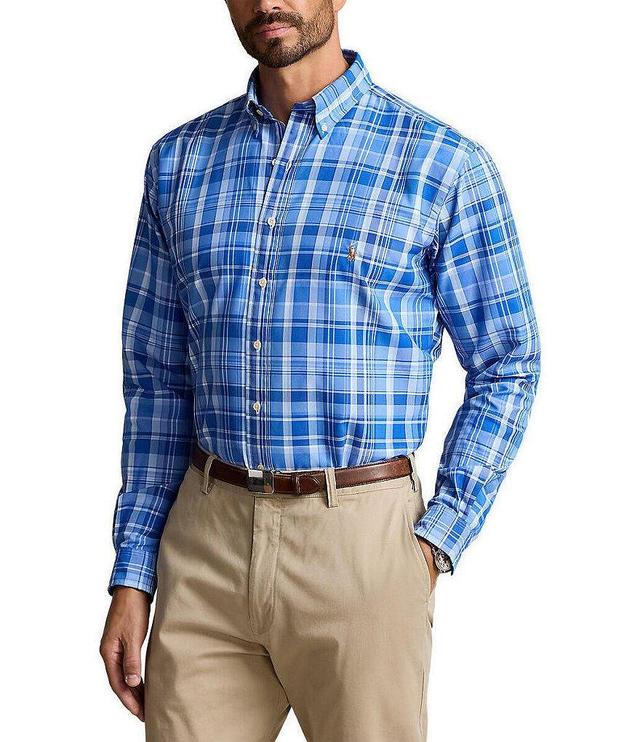 Polo Ralph Lauren Big & Tall Classic Fit Performance Stretch Plaid Oxford Long Sleeve Woven Shirt Product Image