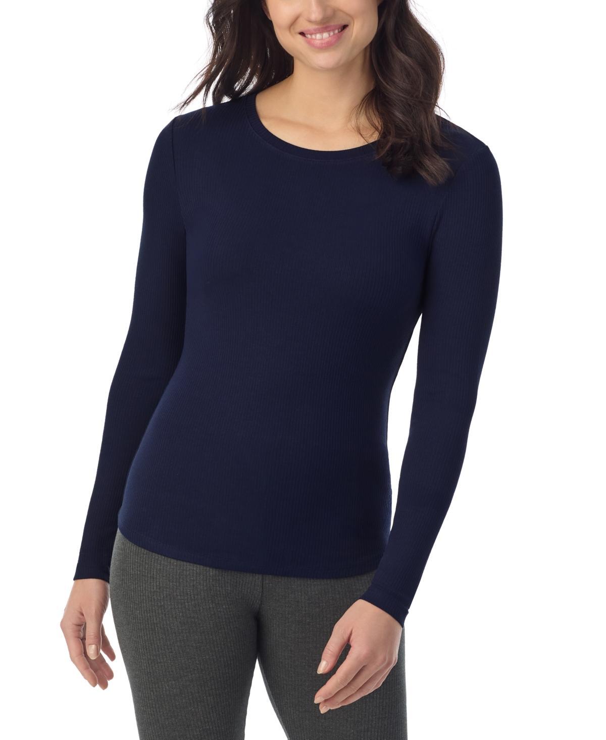 Cuddl Duds Womens Ribbed Crewneck Long-Sleeve Top Product Image