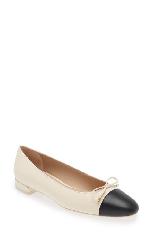 Stuart Weitzman Sleek Cap Toe Bow Flat Product Image