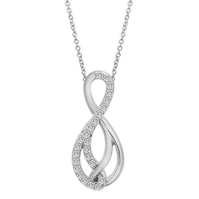 Sterling Silver 1/4 Carat T.W. Diamond Infinity Pendant Necklace, Womens Product Image