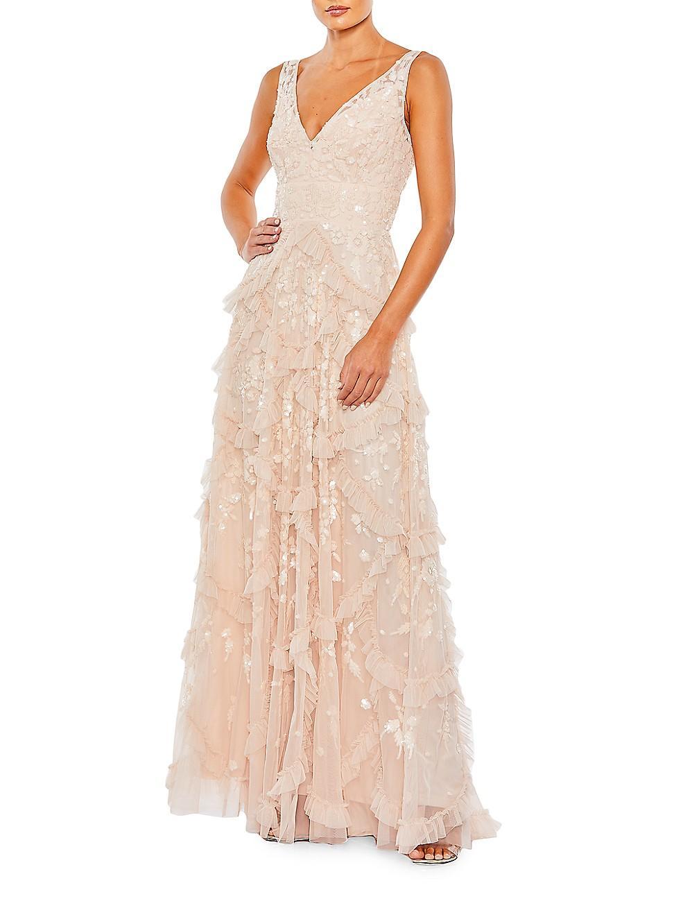 Womens Tiered A-Line Gown Product Image