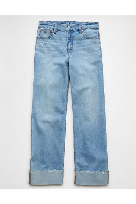 AE Stretch High-Waisted Stovepipe Cuffed Jean Women's Product Image