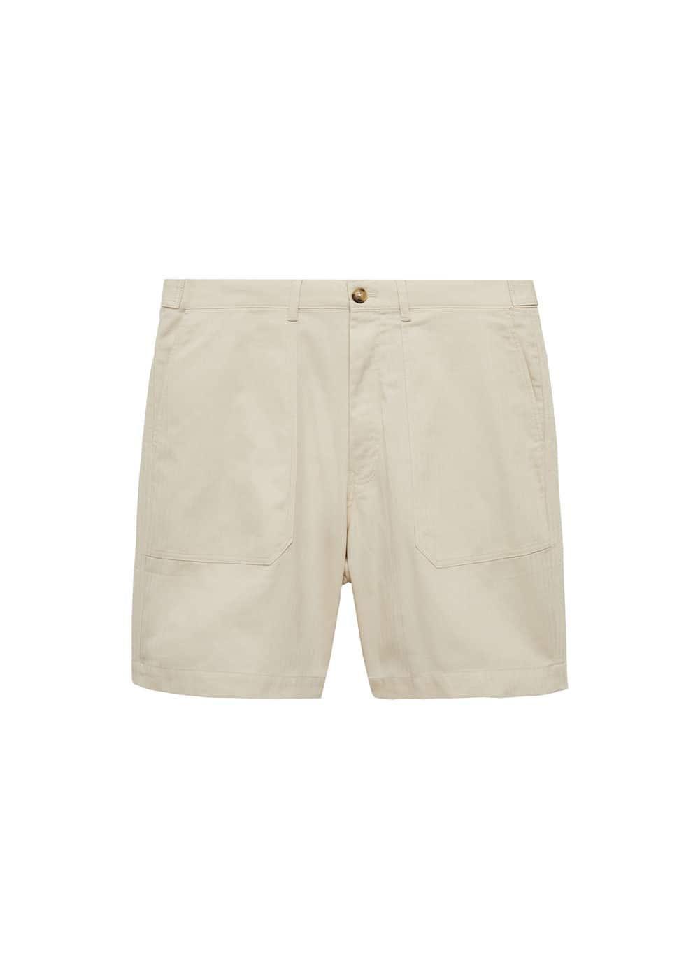 MANGO MAN - 100% herringbone cotton Bermuda shorts ecruMen Product Image