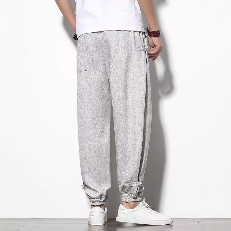 Drawstring Waist Melange Harem Pants Product Image