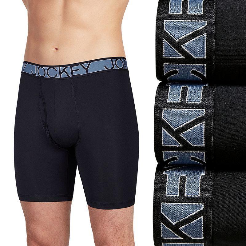 Mens Jockey 3-Pack Active Microfiber 9 Long Leg Boxer Briefs Product Image