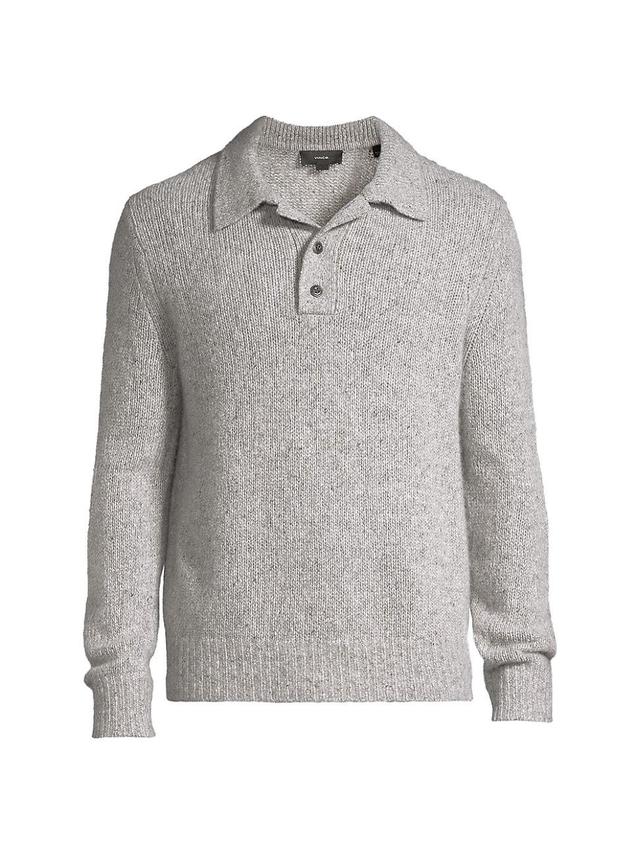 Vince Donegal Tweed Cashmere Polo Sweater Product Image