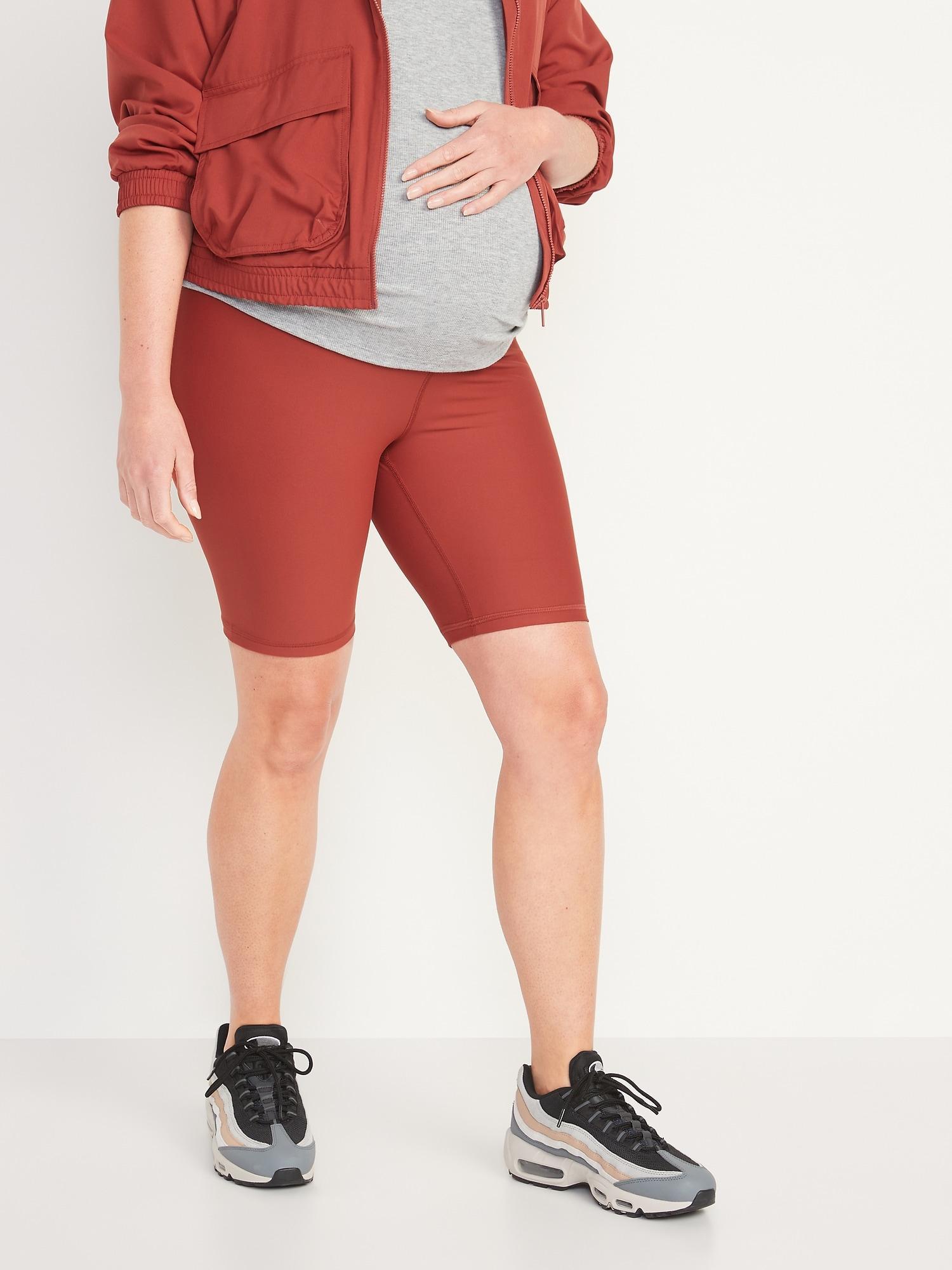 Maternity Full Panel PowerSoft Biker Shorts -- 8-inch inseam Product Image