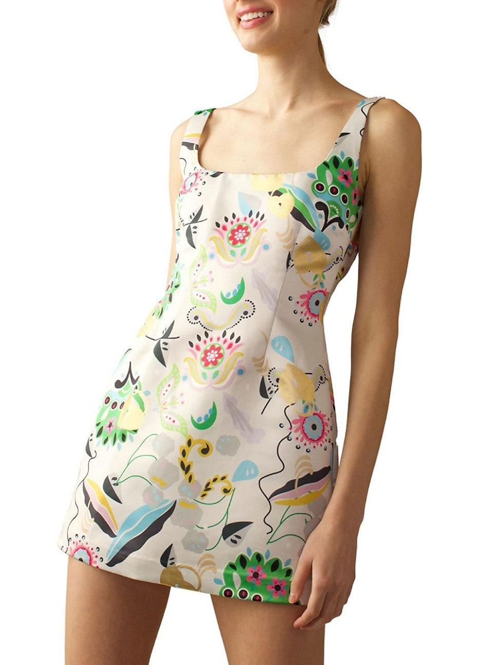 Womens Floral Satin Minidress Product Image