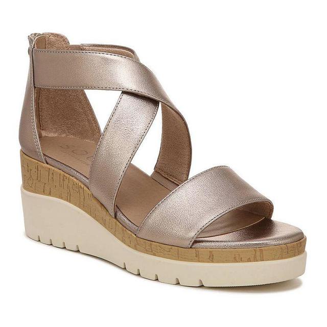 SOUL Naturalizer Goodtimes Womens Wedge Sandals Grey Product Image