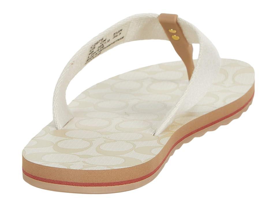 COACH Zoe Flip-Flop (Chalk Mixed Material) Women's Shoes Product Image