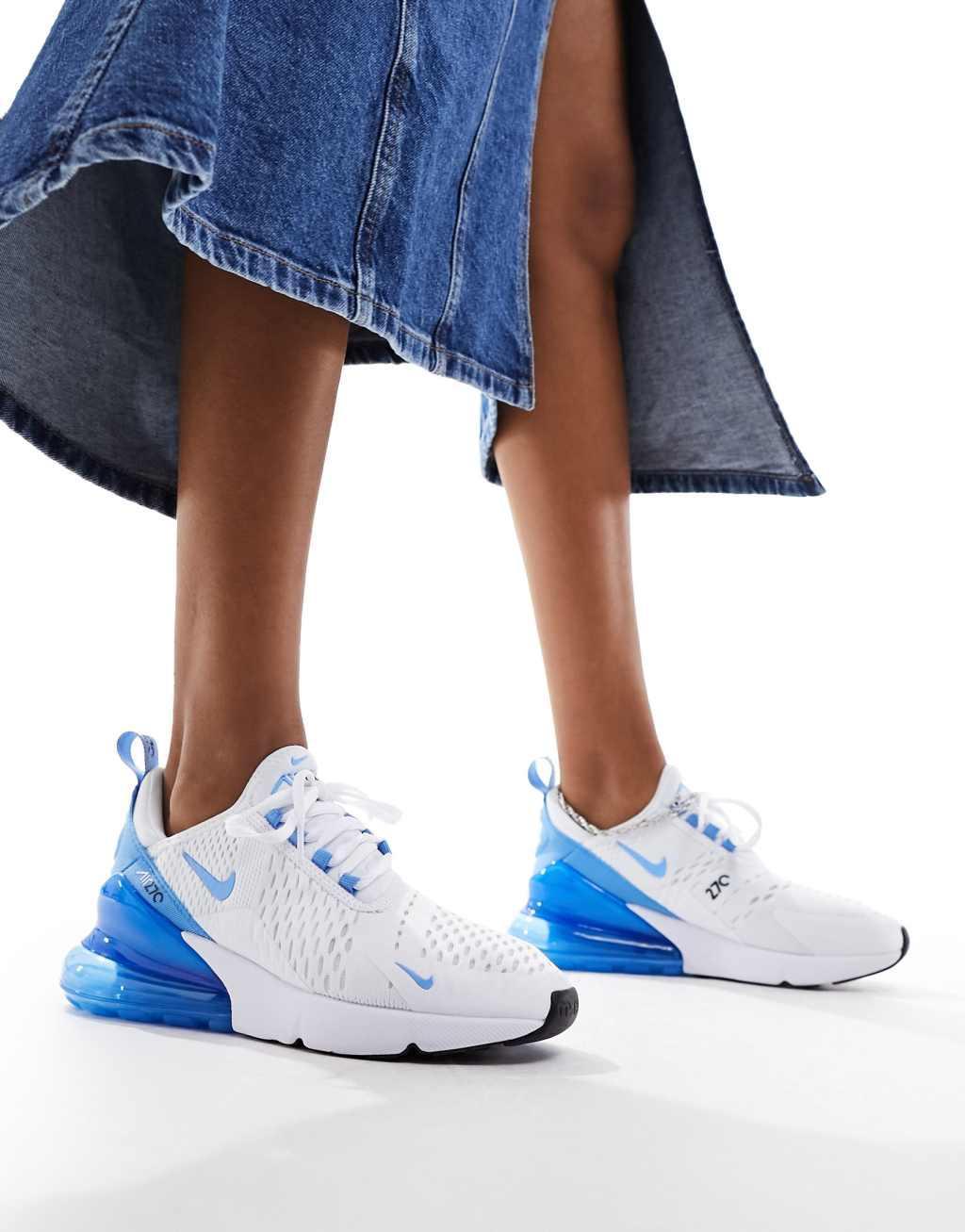 Nike Air Max 270 Sneakers in white and blue Product Image