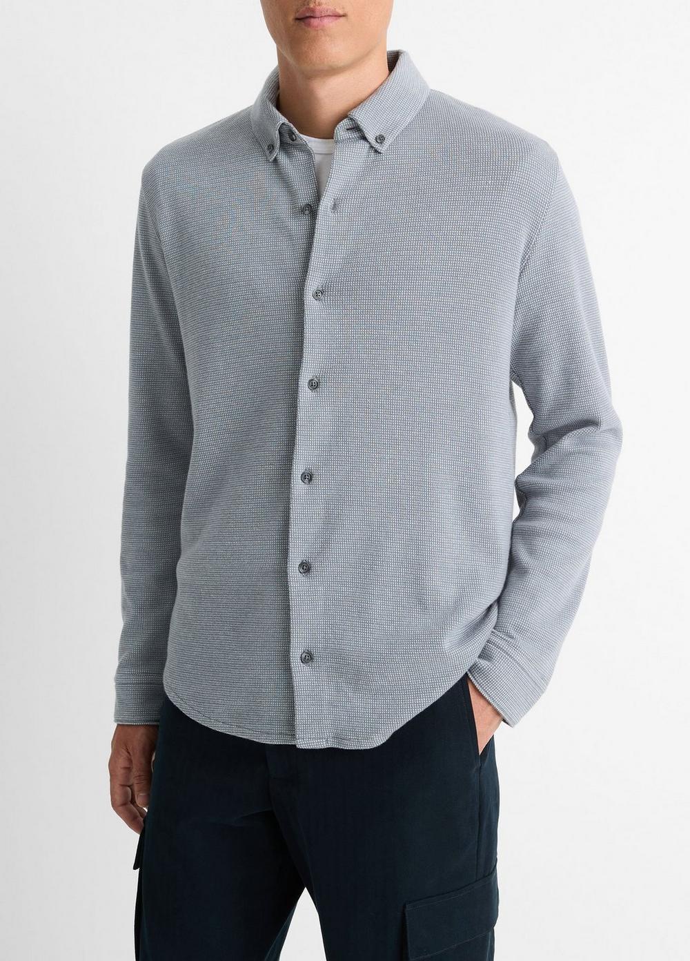 Birdseye Pima Cotton Button-Down Shirt Product Image