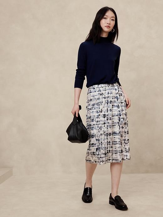 Silky Twill Wrap Midi Skirt Product Image