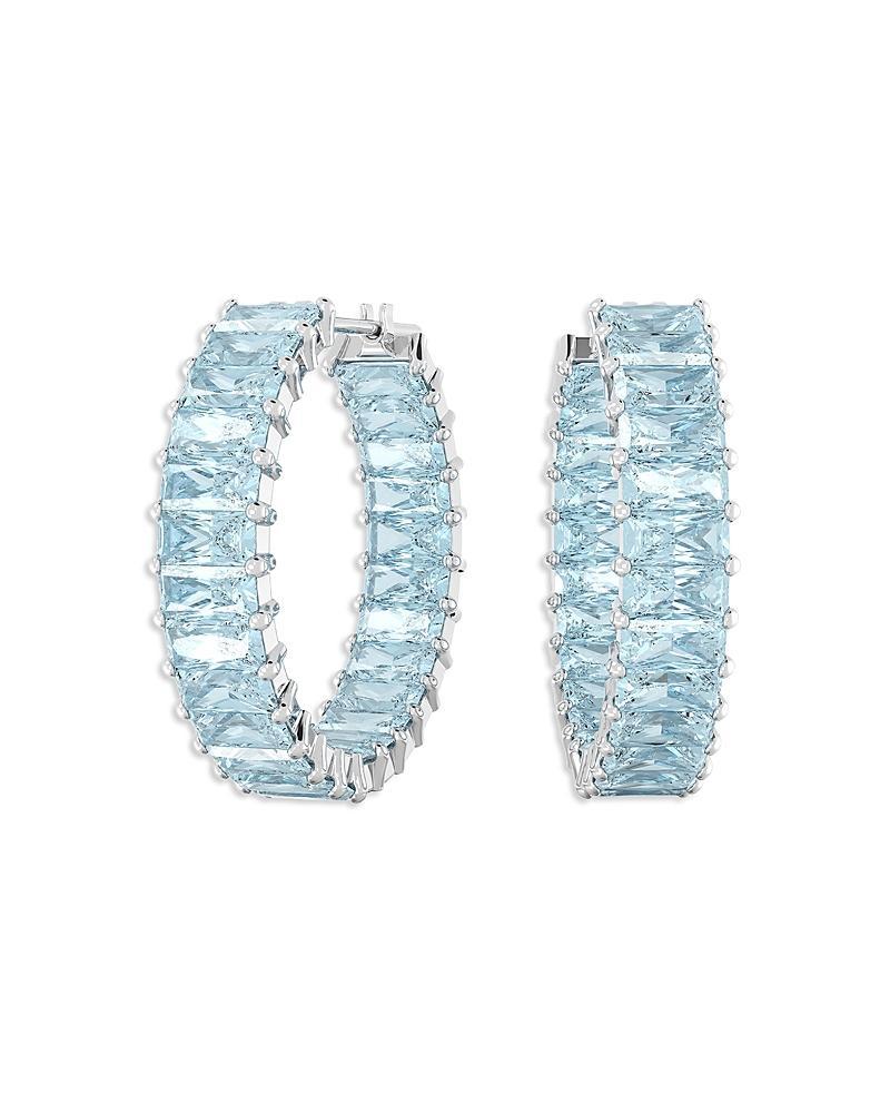 Swarovski Matrix Baguette Color Crystal Hoop Earrings Product Image