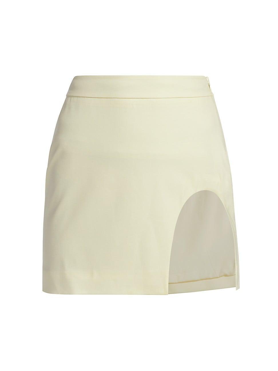 Womens Wool Mini Slit Skirt Product Image