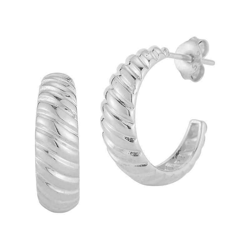 Sunkissed Sterling Graduated Twist Hoop Earrings, Womens, Silver Tone Product Image