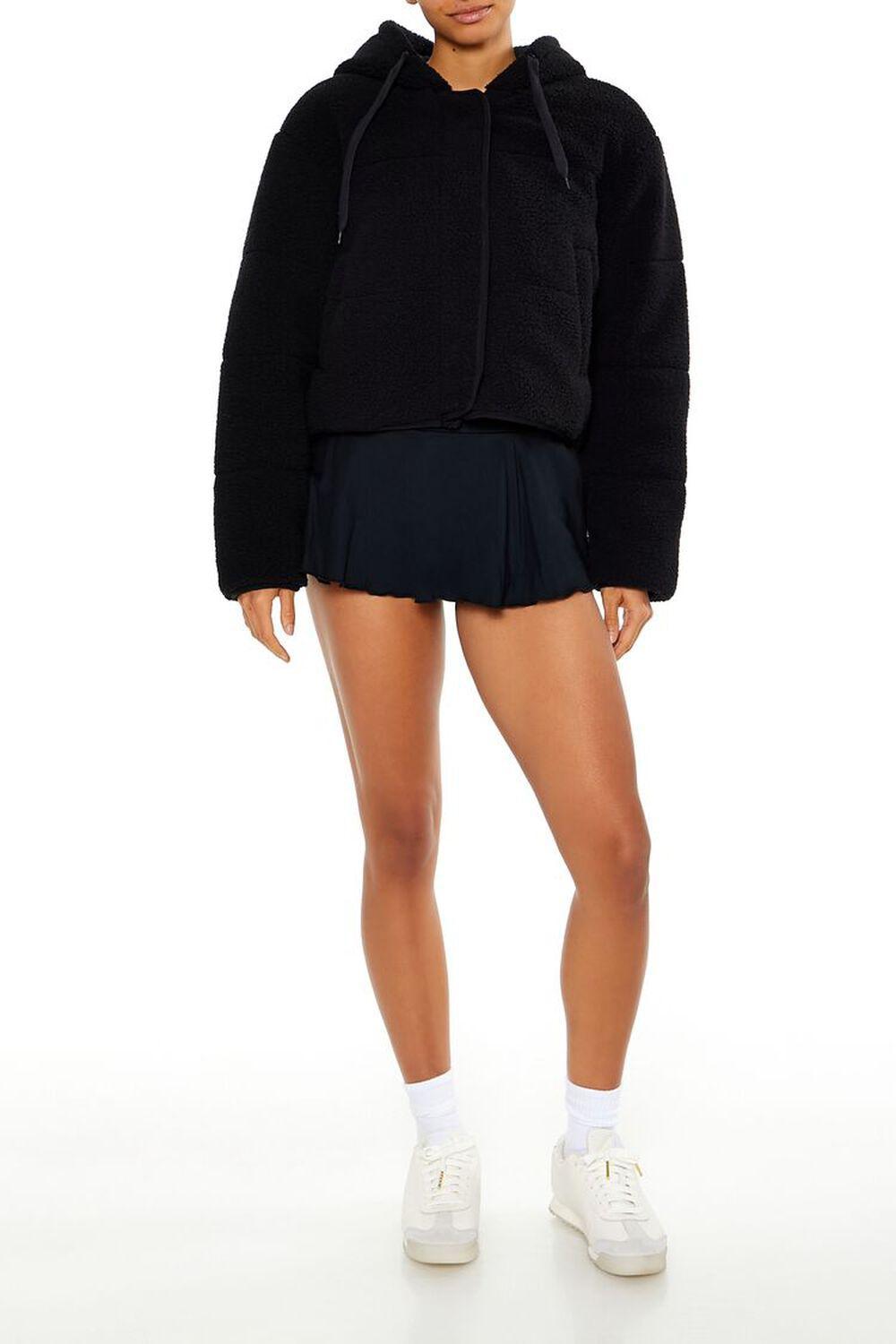 Active Hooded Faux Shearling Jacket | Forever 21 Product Image