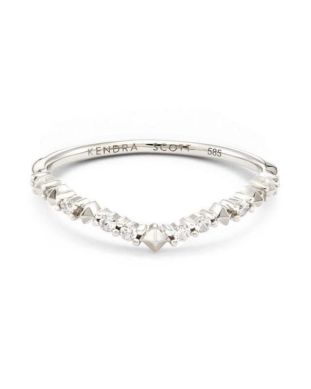 Jaclyn 14k White Gold Band Ring in White Diamond Product Image