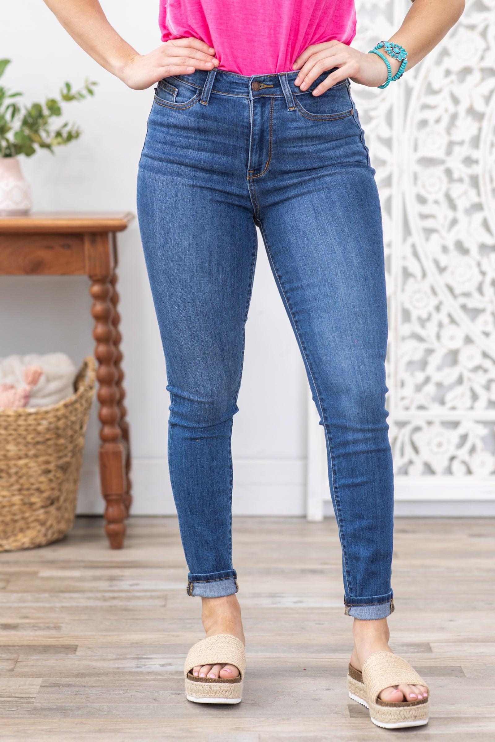 Judy Blue Cuffed Hem Skinny Jean Product Image