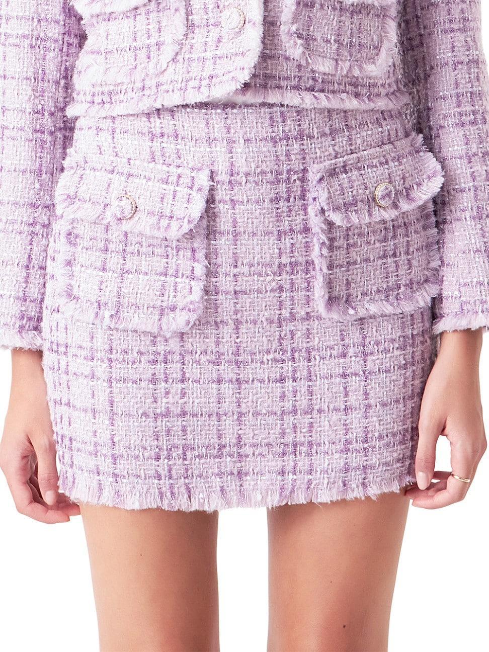 Womens Tonal Boucle Tweed Skirt product image