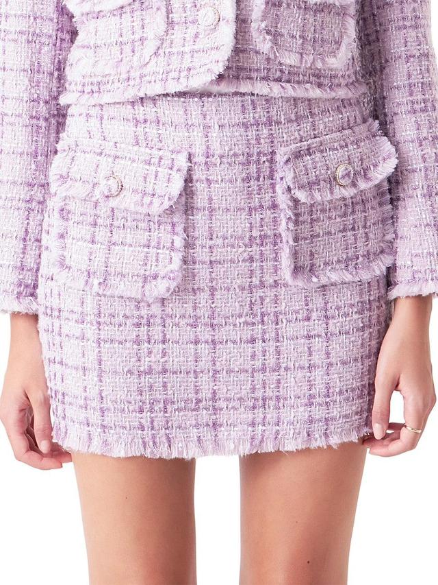 Womens Tonal Boucle Tweed Skirt Product Image