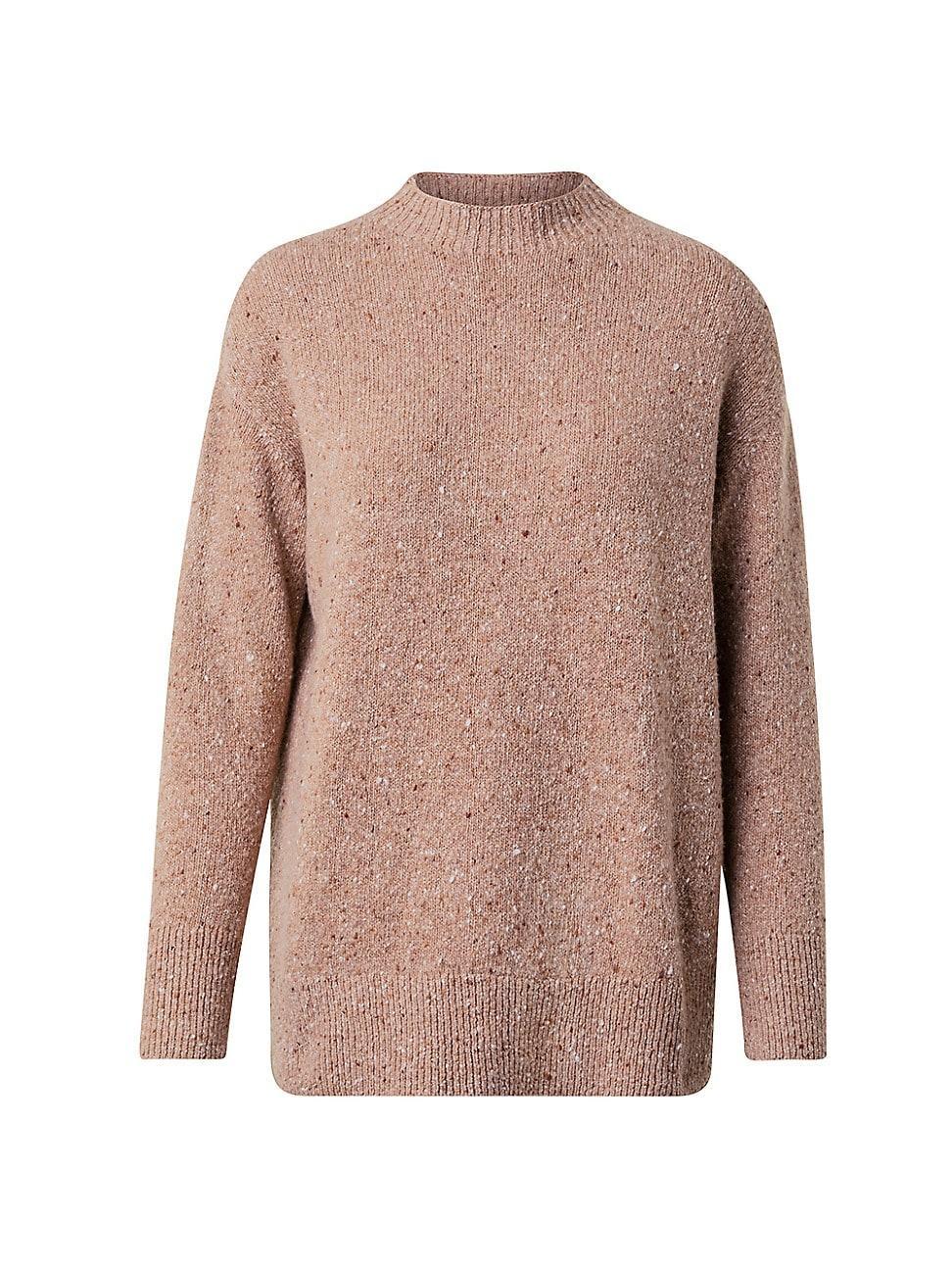 Womens Cashmere Tweed Rib-Knit Sweater Product Image