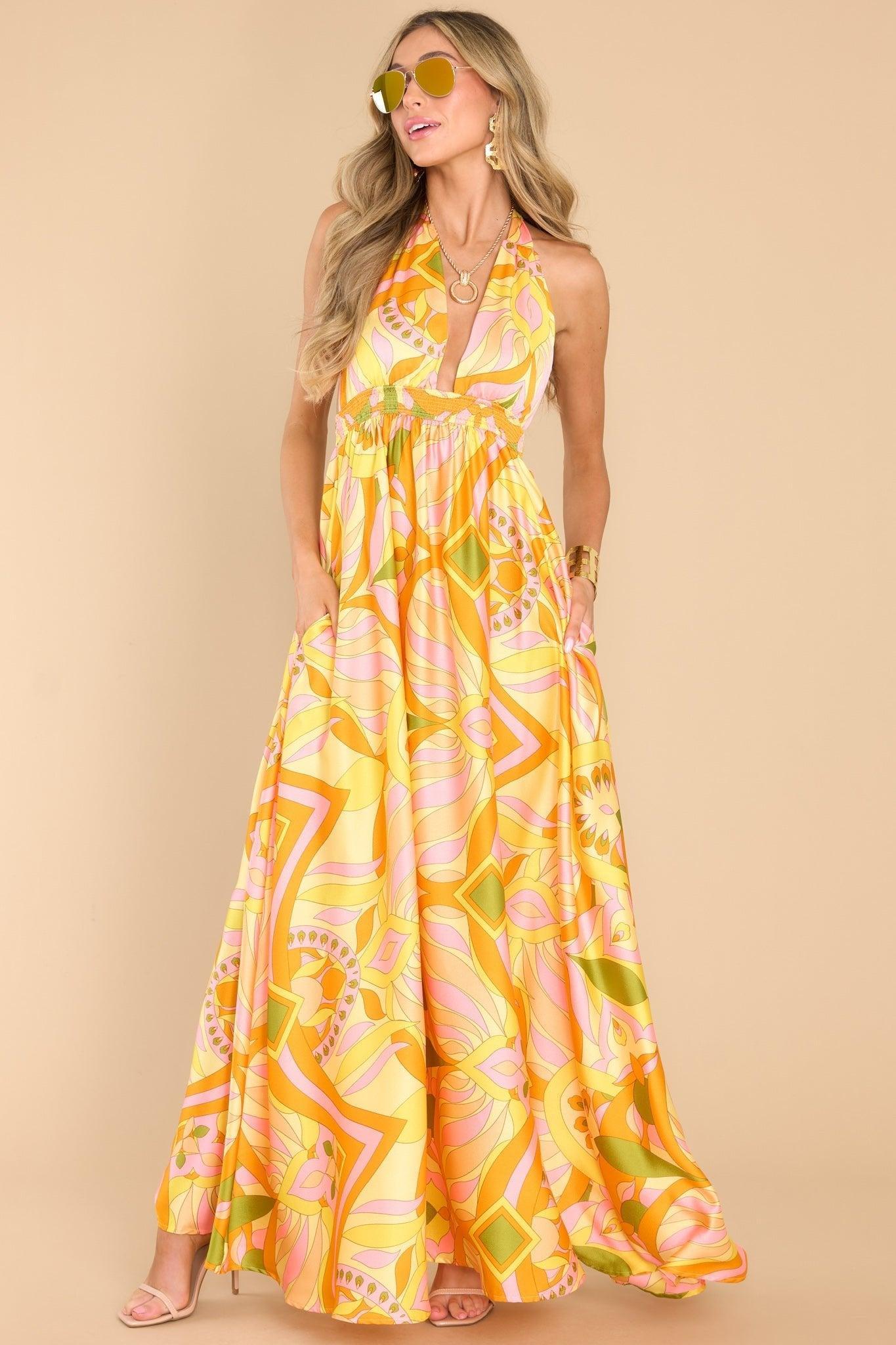 Sunshine Dreaming Citrus Maxi Dress Print Product Image