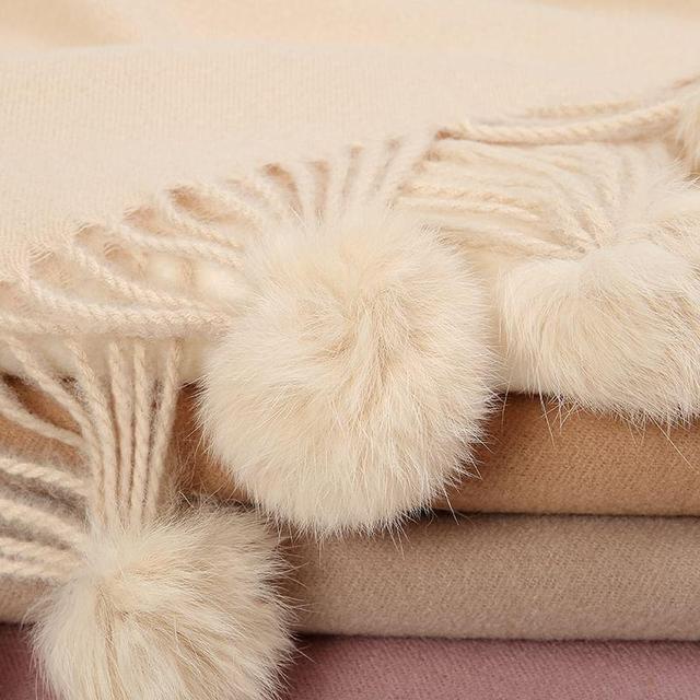 Plain Pom Pom Scarf Product Image