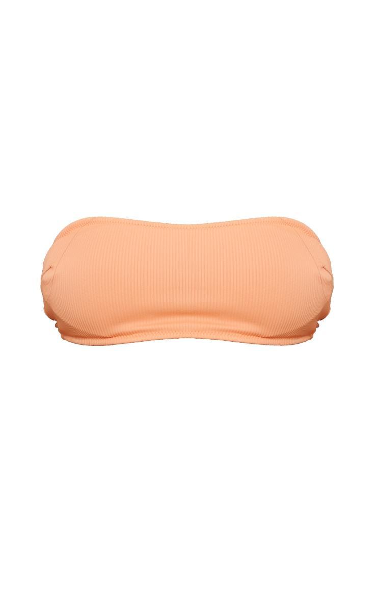 Orange Rib Bandeau Bikini Top Product Image