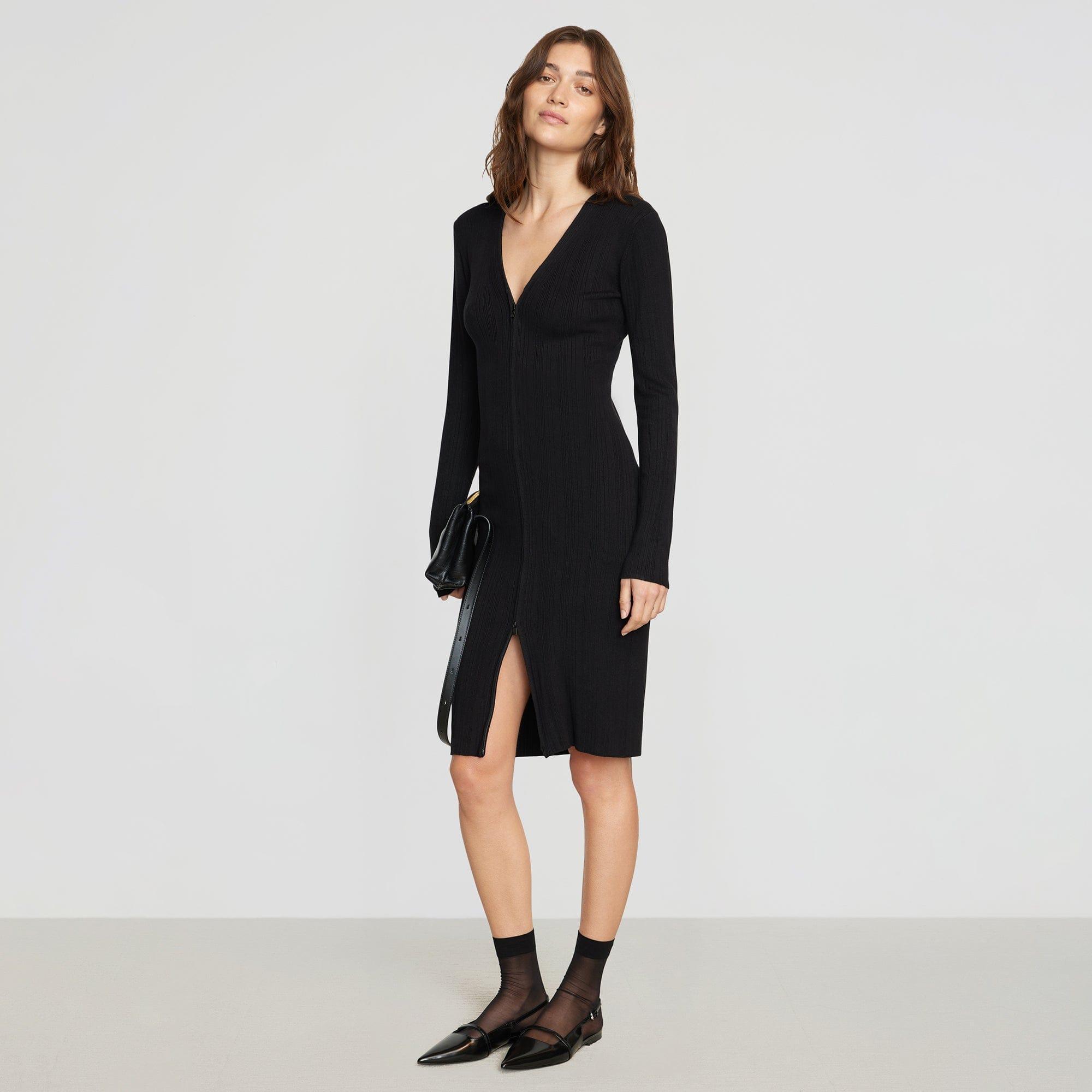 Ahran Ribbed Two-Way Zip Dress Product Image