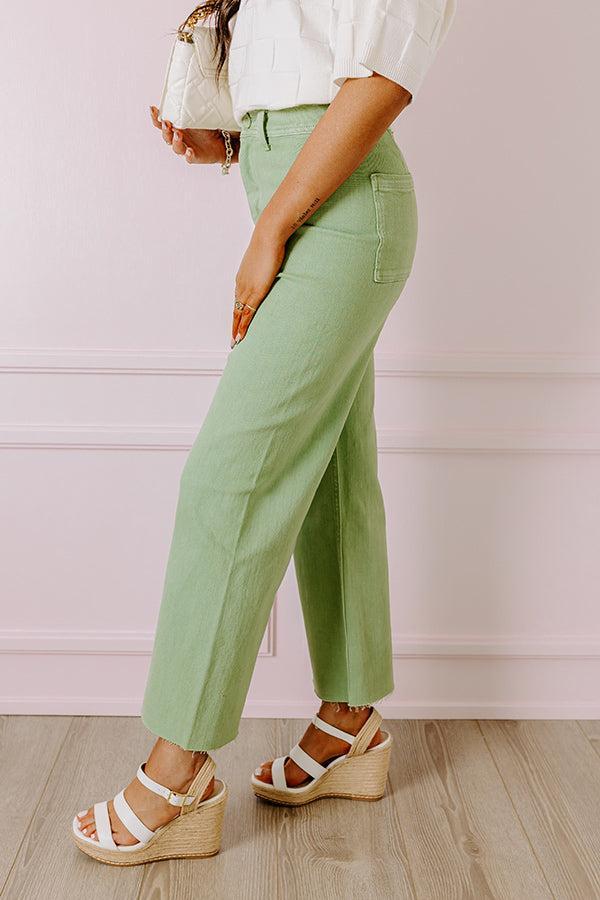 The Taron High Waist Wide Leg Pants in Pear Product Image