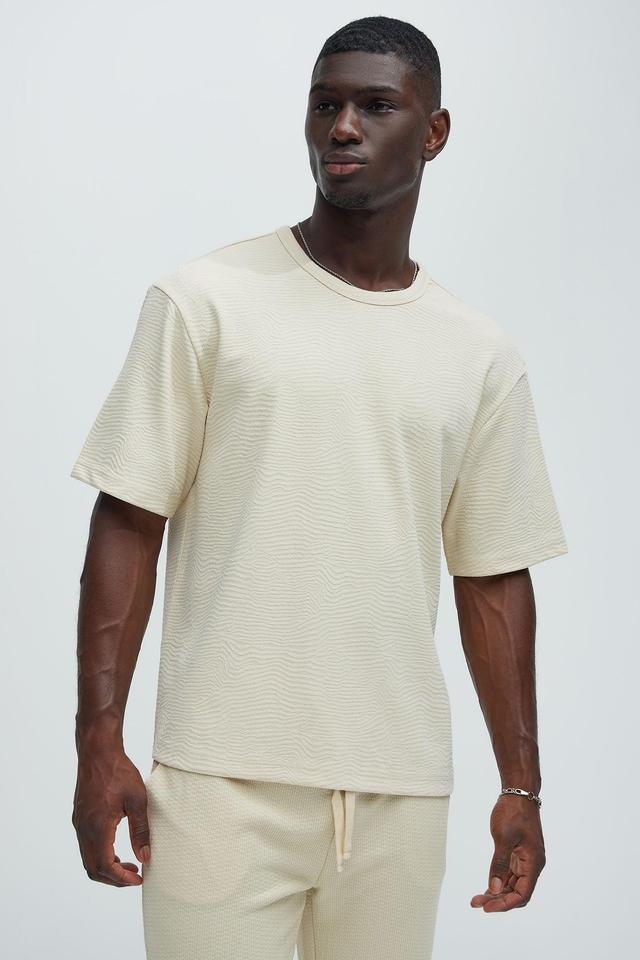 Mika Textured Relaxed Short Sleeve Tee - Oatmeal Product Image