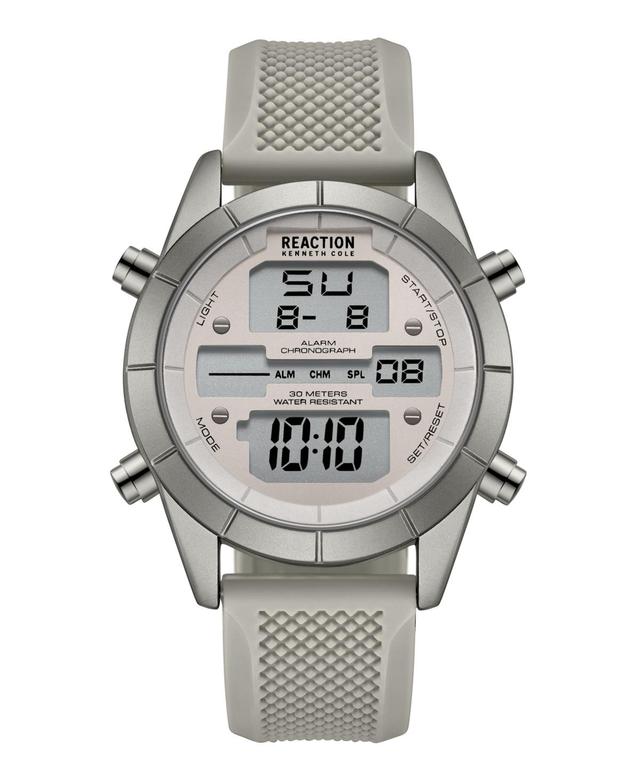 Kenneth Cole Reaction Mens Digital Gray Silicone Watch 44mm - Gray Product Image