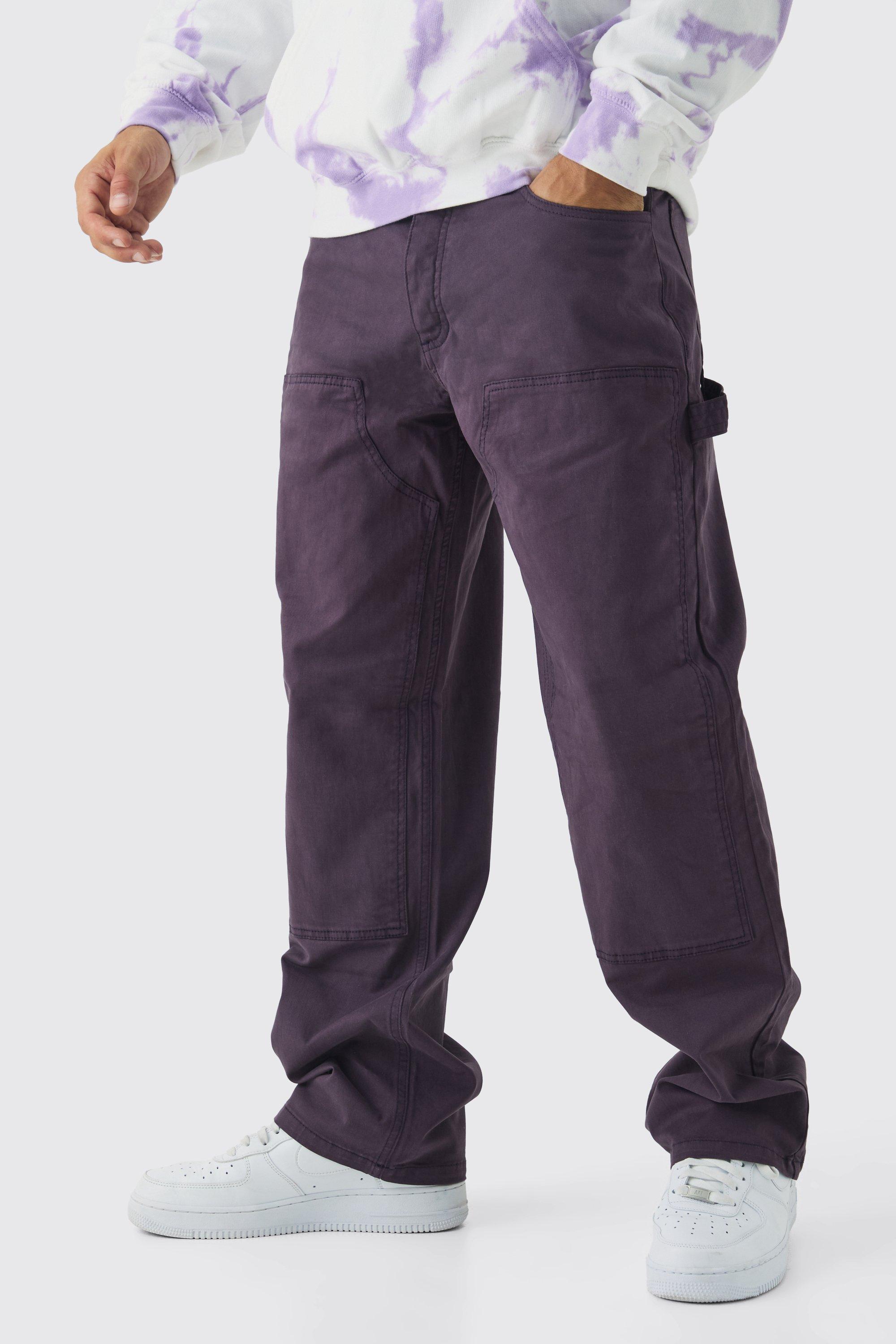 Relaxed Twill Overdye Carpenter Pants | boohooMAN USA Product Image